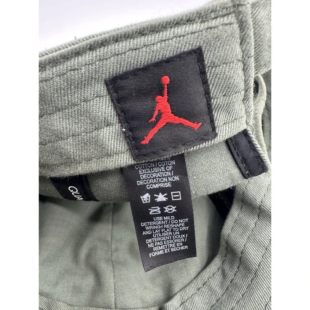 Air Jordan Jumpman Dad Hat Olive Green Black Logo Adjustable Strapback OSFM
